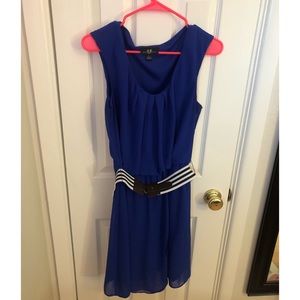 AGB Blue Dress With Belt size Large 12/14